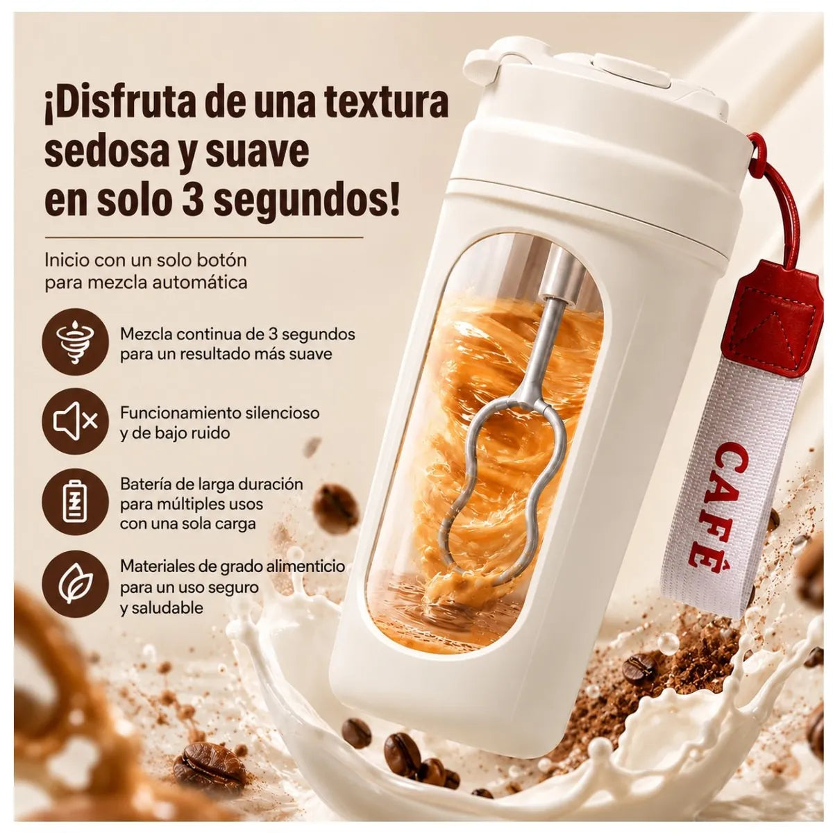 Botella Agitadora Eléctrica Recargable